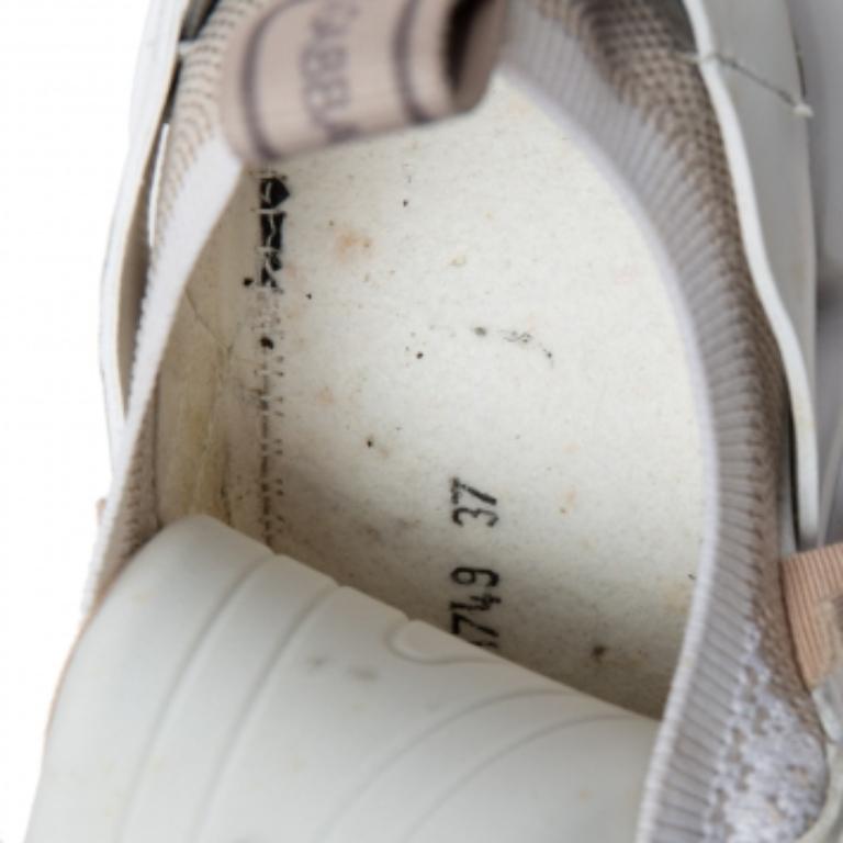 Dolce & Gabbana Suede & Knit Fabric Hex Daymaster Low Top Sneakers Size 37.5 For Sale 3