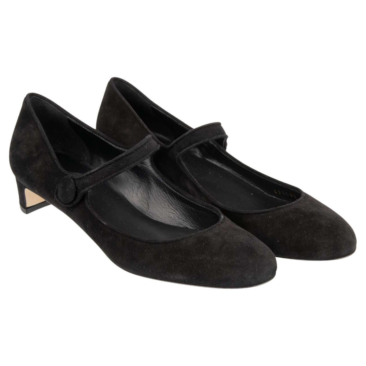 Dolce & Gabbana - Suede Leather Mary Jane Pumps VALLY Black EUR 37 For Sale