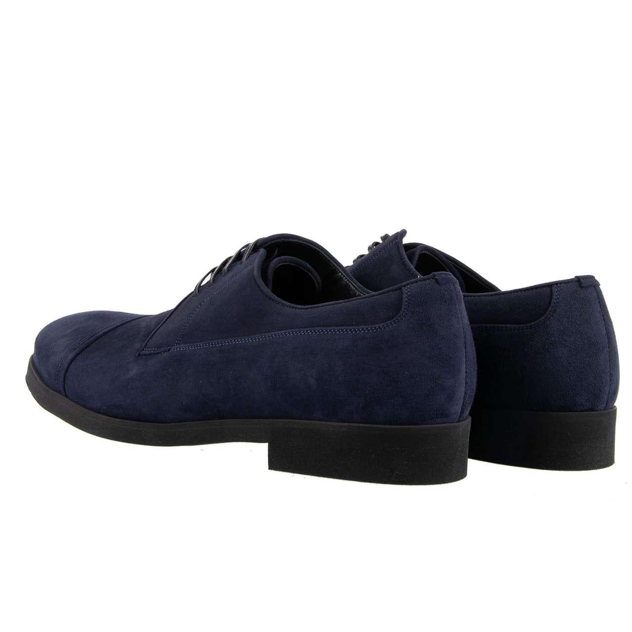 Men's Dolce & Gabbana - Suede Oxford Shoes SORRENTO Blue EUR 42.5 For Sale