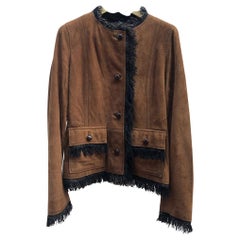 Dolce & Gabbana Suede Short Vest in Brown