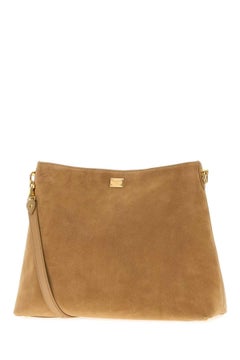 Dolce & Gabbana Suede Shoulder Bag — Beige