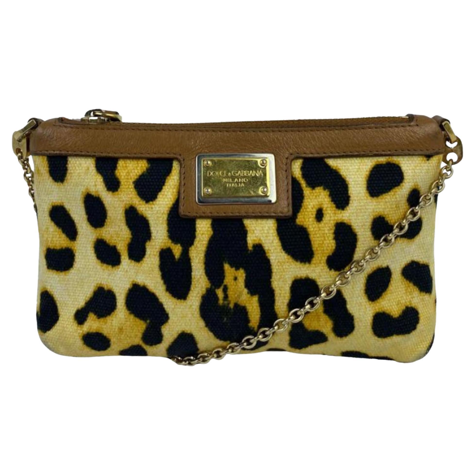 Dolce & Gabbana Super Olona Leopard Print Mini Crossbody Bag