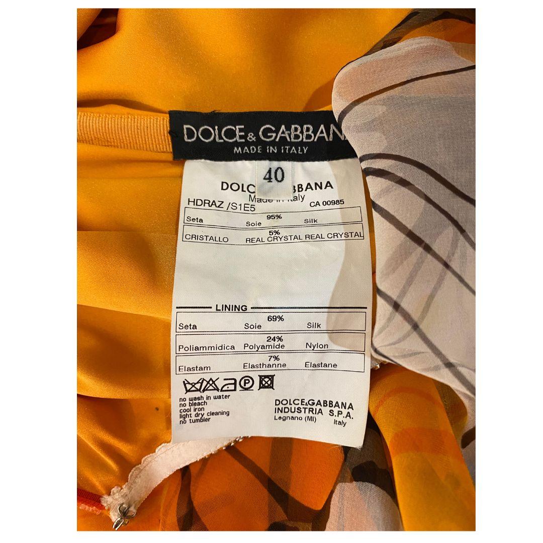 Women's Dolce & Gabbana Swarovski Crystal Embellished Sunflower Evening Gown Size 40IT For Sale