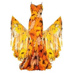 Vintage Dolce & Gabbana Swarovski Crystal Embellished Sunflower Evening Gown Size 40IT