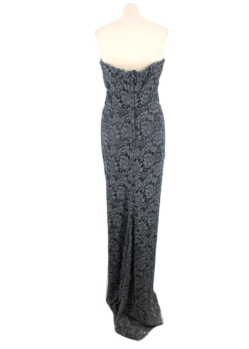 Black Dolce & Gabbana Sweetheart neck Lace Ruched Gown - Size Estimated L  For Sale