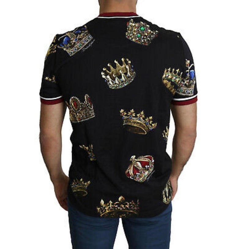 Dolce and Gabbana T-shirt Black Cotton Jersey Crown Print Men Top at  1stDibs | dolce and gabbana crown shirt, dolce gabbana t shirt crown, dolce  gabbana crown shirt