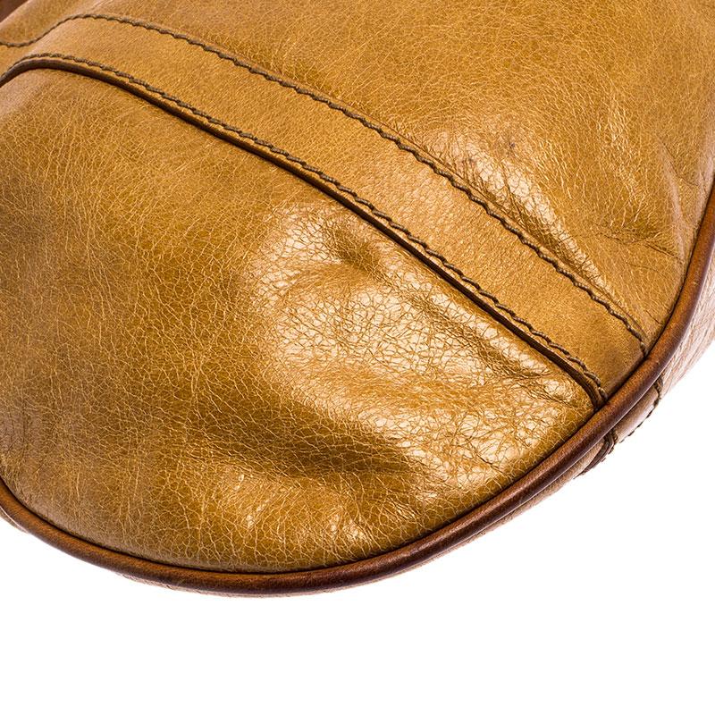 Dolce & Gabbana Tan/Brown Leather Shoulder Bag For Sale 4