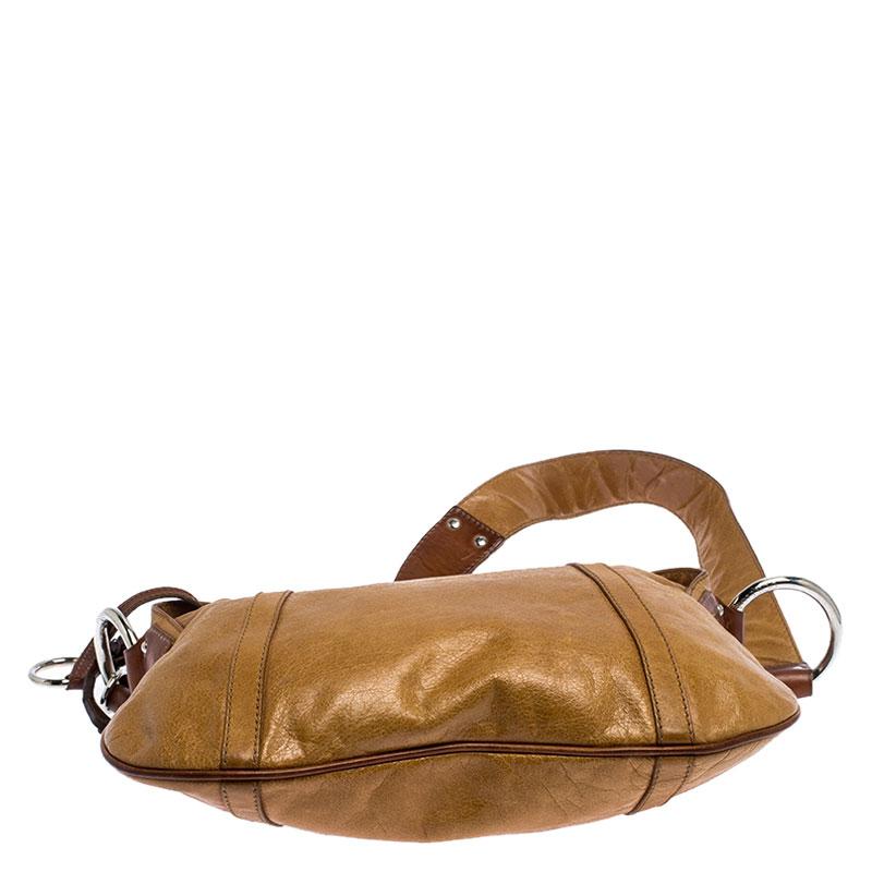 Dolce & Gabbana Tan/Brown Leather Shoulder Bag In Good Condition For Sale In Dubai, Al Qouz 2