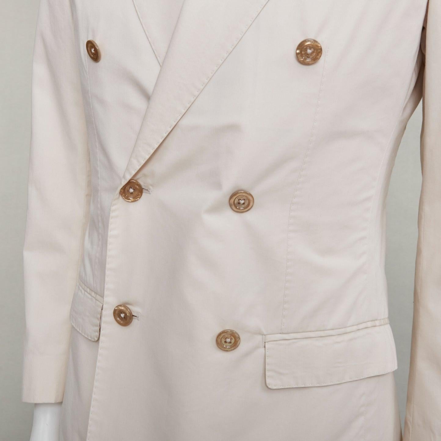 DOLCE GABBANA Taormina blazer con doble botonadura de seda y algodón beige IT44 XS
Referencia: SYYG/A00003
Marca: Dolce & Gabbana
Diseñador: Domenico Dolce y Stefano Gabbana
Model No: Taormina
Material: Algodón, seda
Color: crema
Patrón: