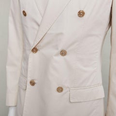 DOLCE GABBANA Taormina cotton silk shell buttons double breasted blazer IT44 XS