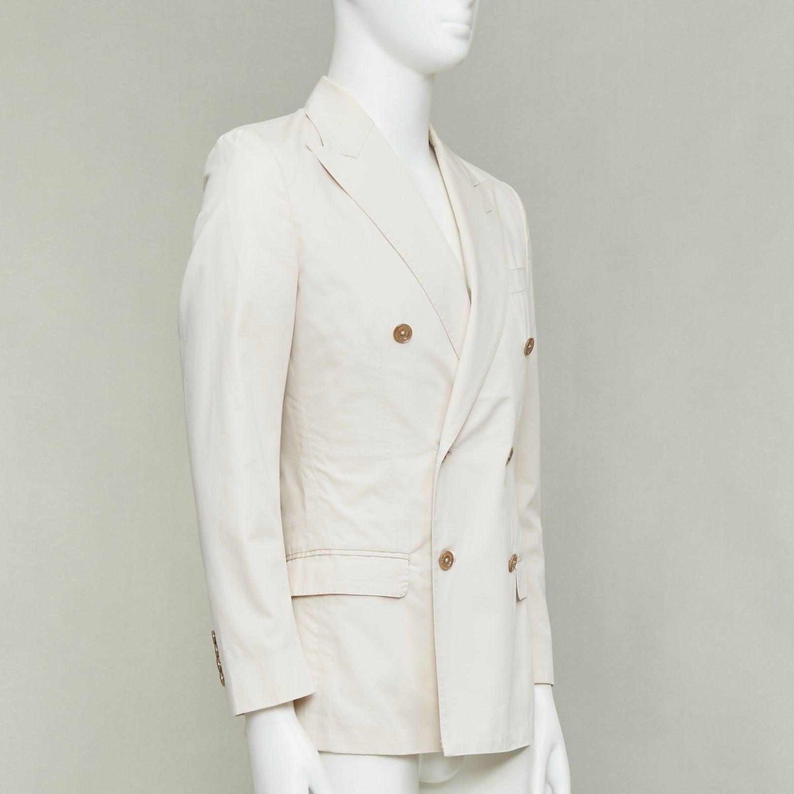 DOLCE GABBANA Taormina blazer de algodón y seda con botones de doble botonadura IT44 XS en Bueno estado para la venta en Hong Kong, NT