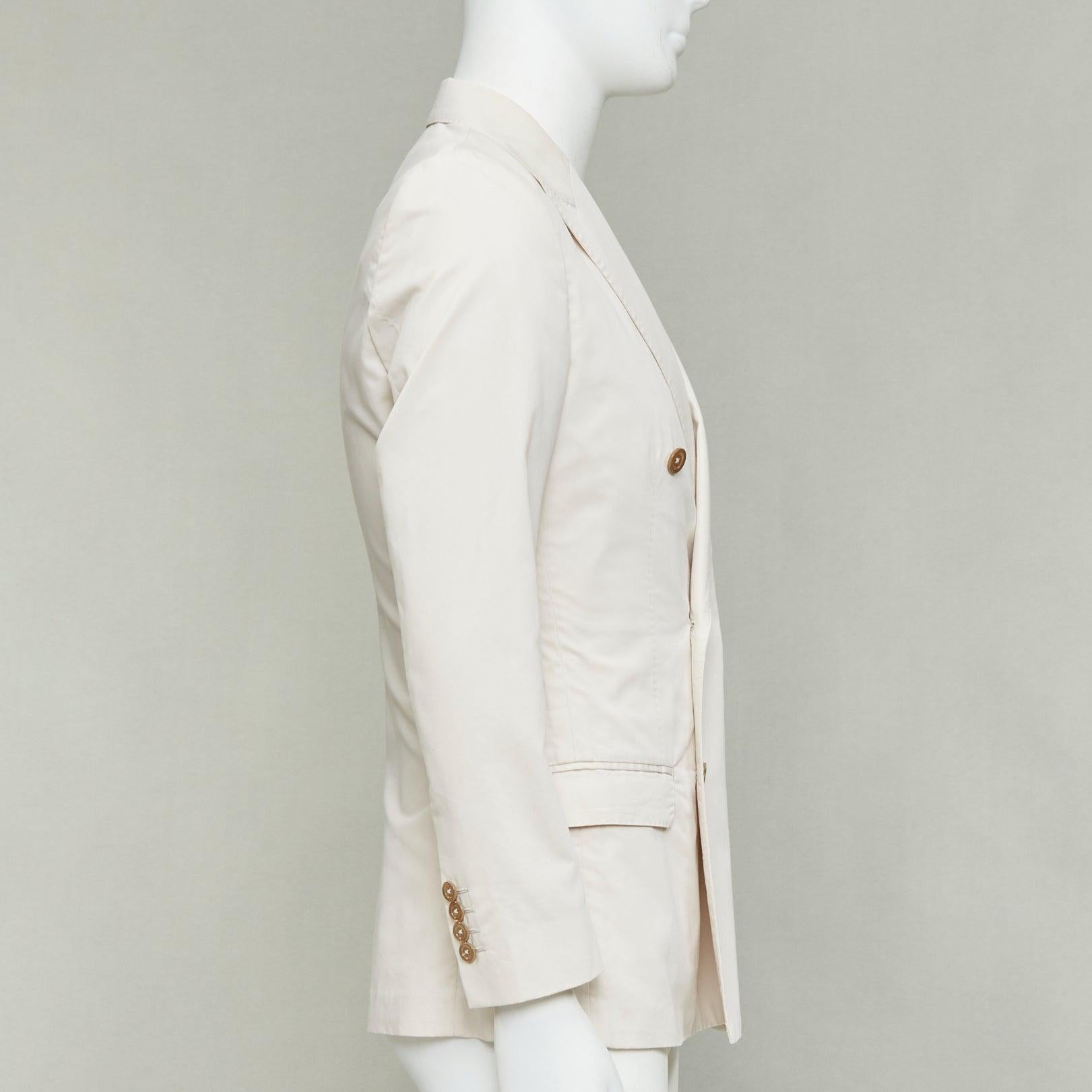 De los hombres DOLCE GABBANA Taormina blazer de algodón y seda con botones de doble botonadura IT44 XS en venta