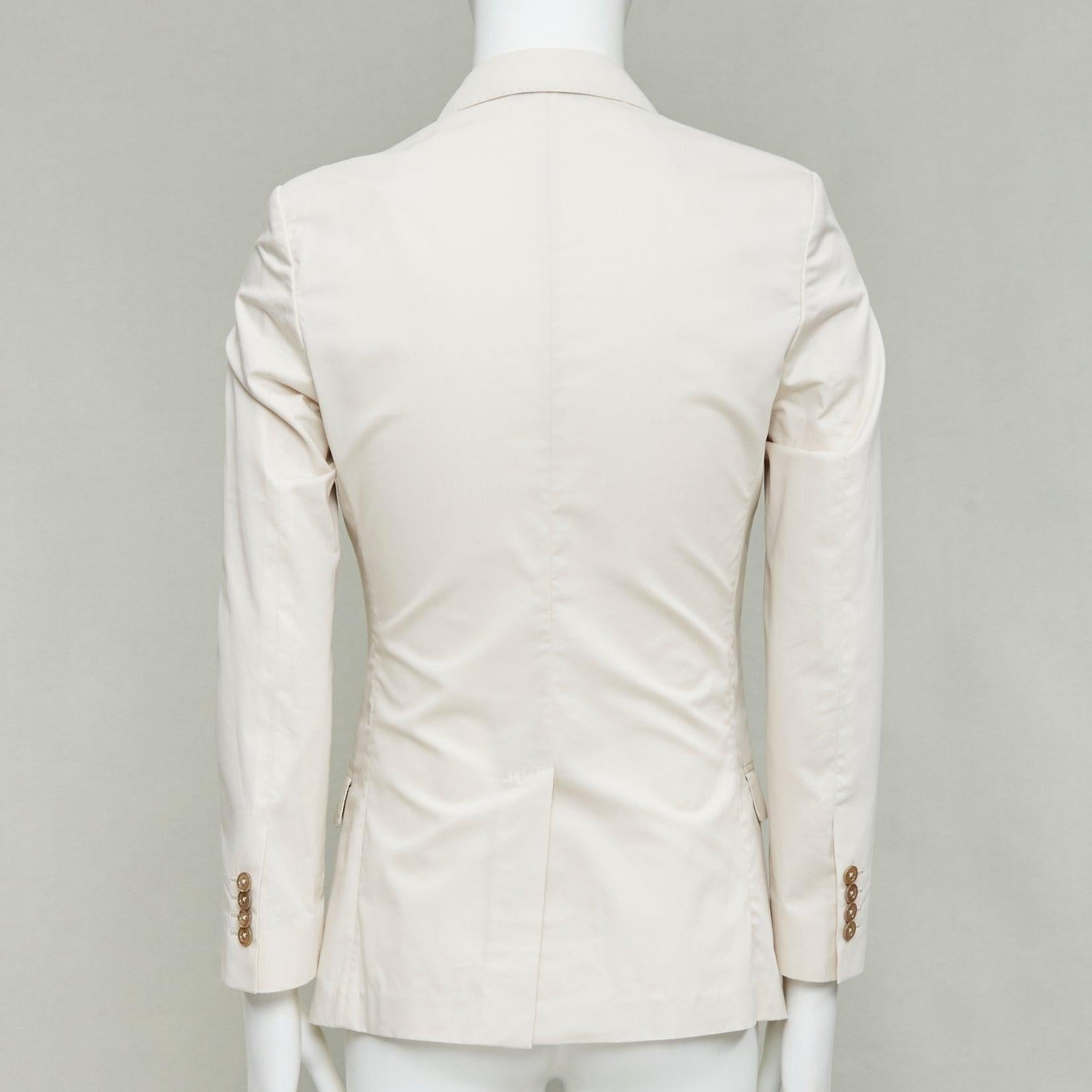 DOLCE GABBANA Taormina blazer de algodón y seda con botones de doble botonadura IT44 XS en venta 1