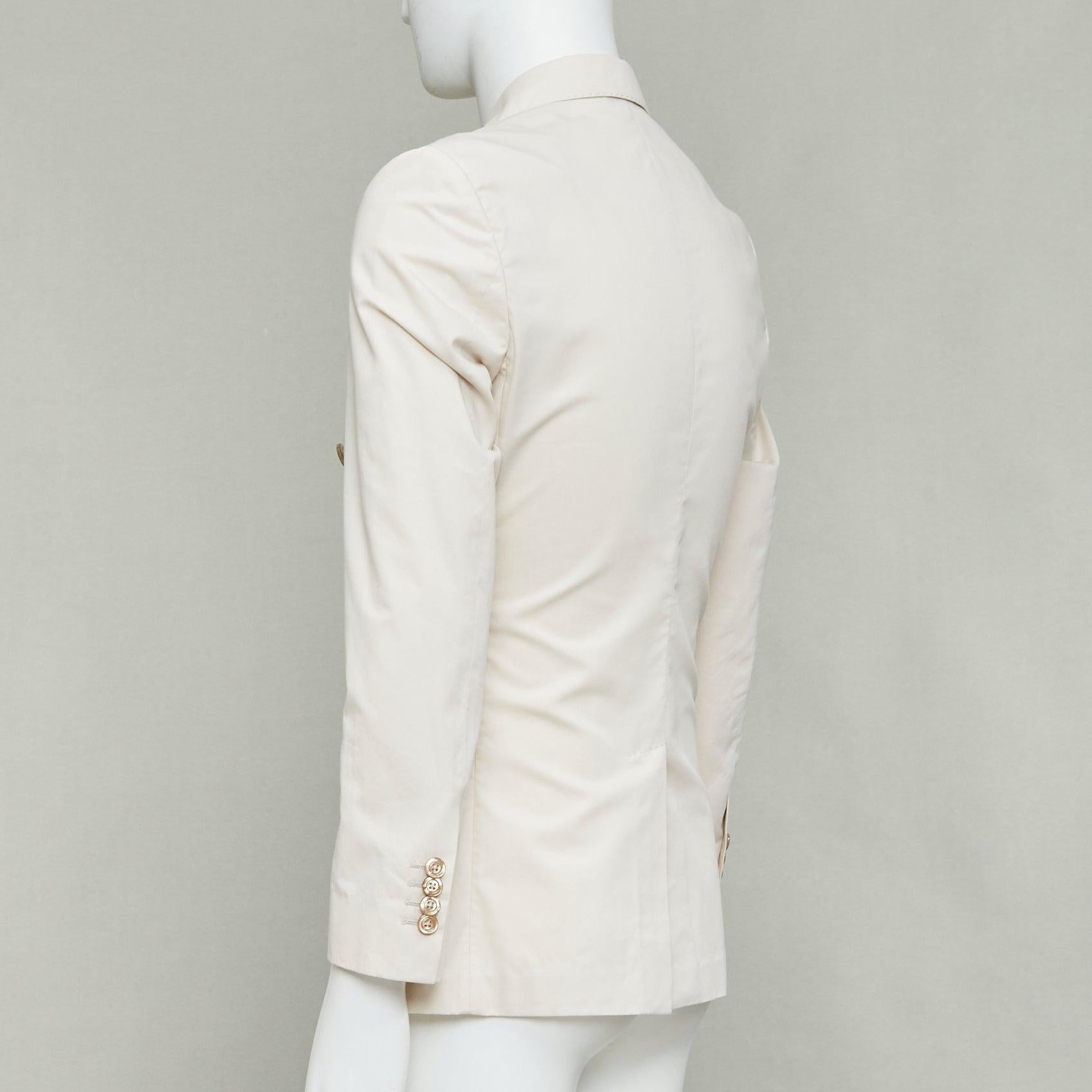 DOLCE GABBANA Taormina blazer de algodón y seda con botones de doble botonadura IT44 XS en venta 2