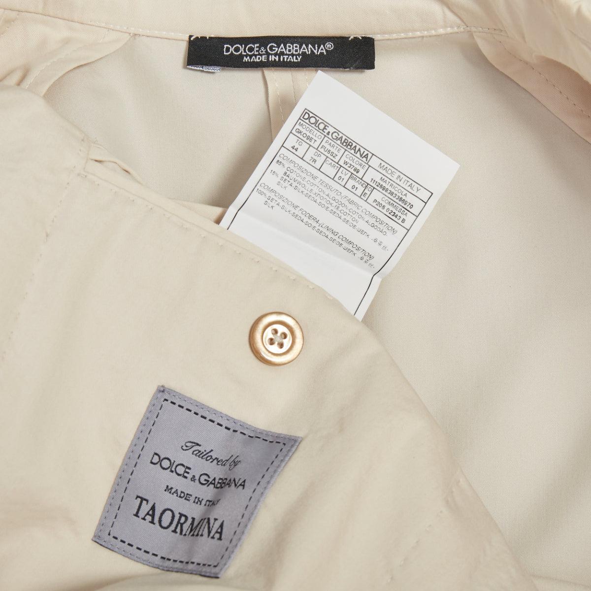 DOLCE GABBANA Taormina blazer de algodón y seda con botones de doble botonadura IT44 XS en venta 4