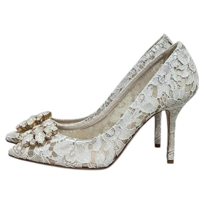 Dolce & Gabbana Taormina Lace Crystal Pumps Sz.38