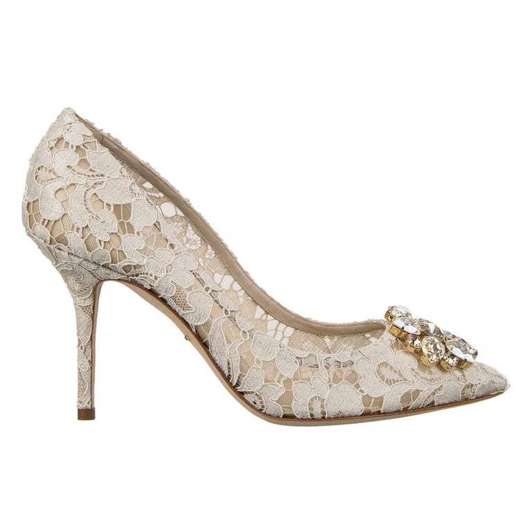 Dolce & Gabbana Black Taormina Lace Bellucci Flats Shoes main image 0