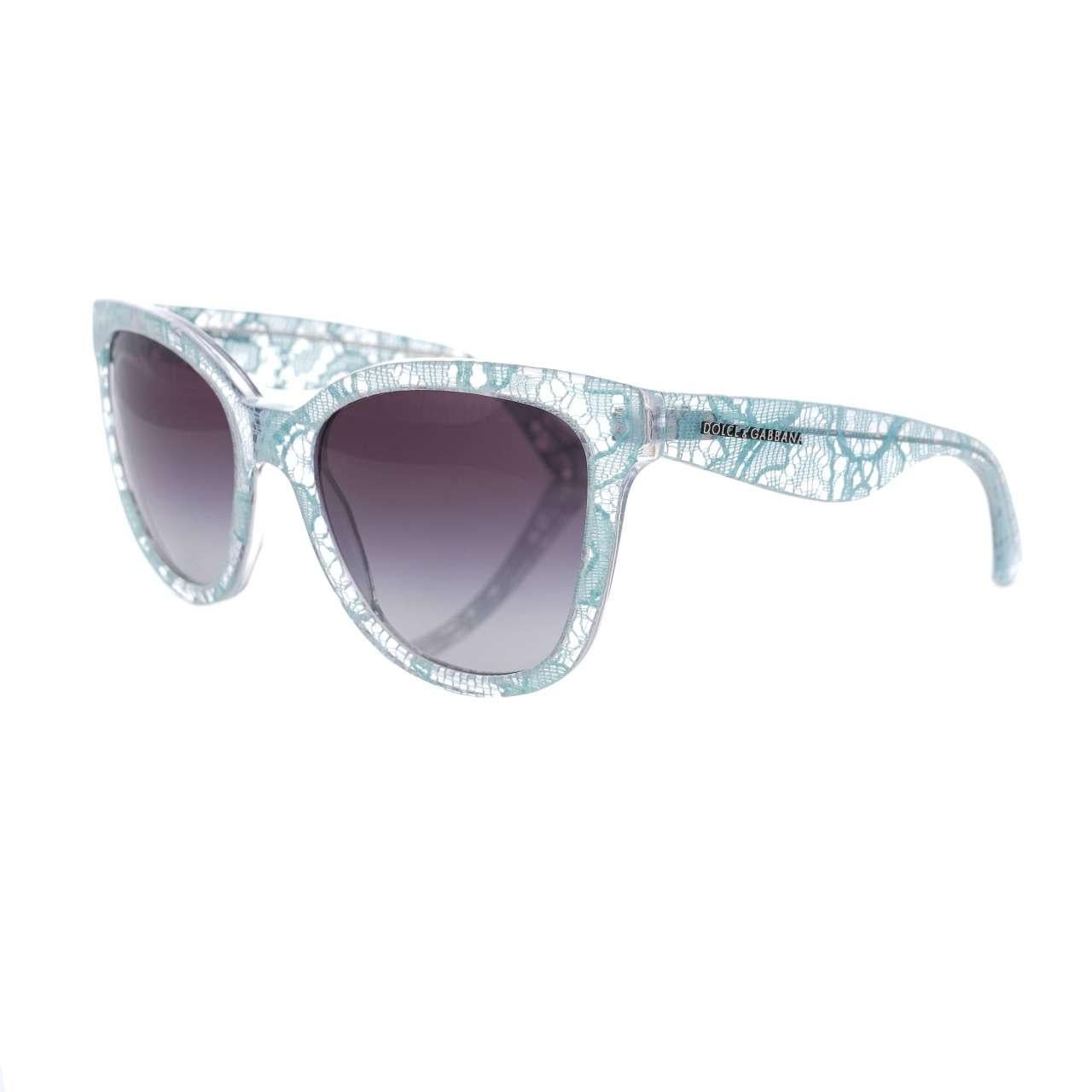 - Sunglasses DG 4190 with Taormina Lace in blue and gray by DOLCE & GABBANA - MADE IN ITALY - New with Case - Model: DG 4190 - Color Frame: Blue - Color Lense: Faded gray - Material Frame: 100% Acetat - 100% UV protection - Size lens / bridge /