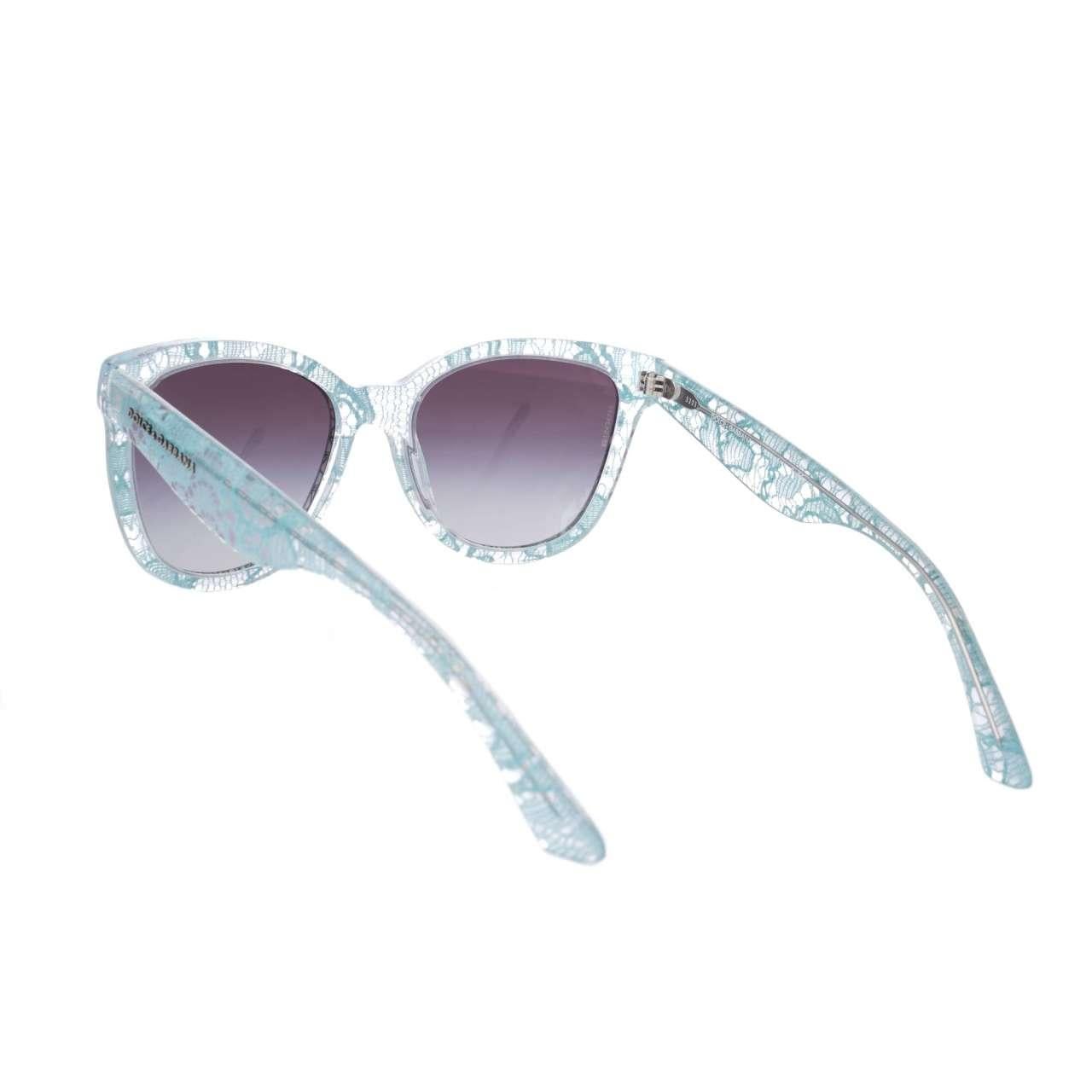 Dolce & Gabbana - Taormina Lace Sunglasses DG 4190 Gray Blue In Excellent Condition In Erkrath, DE