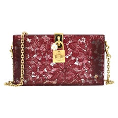 Dolce & Gabbana Taormina Plexiglass and Lace Box Clutch Current Season one size