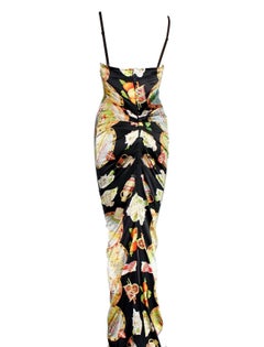 Dolce & Gabbana Taormina Sicily Print Corset Silk Maxi Dress Evening Gown 38