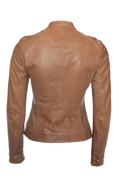 Dolce & Gabbana, Taupe leather biker jacket