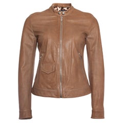 Dolce & Gabbana, Taupe leather biker jacket