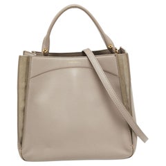 Dolce & Gabbana Taupe Textured Leather and Suede Tote