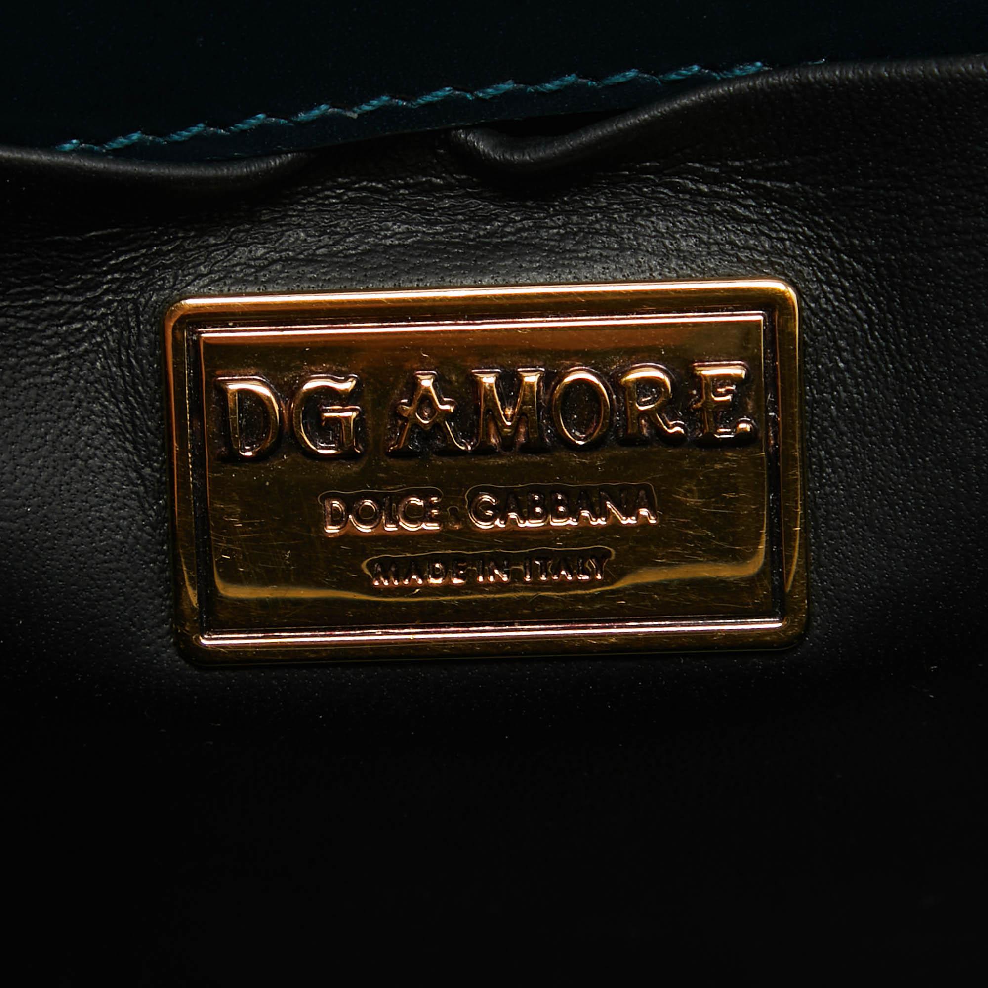 Dolce & Gabbana Teal Leather Amore Crossbody Bag 10