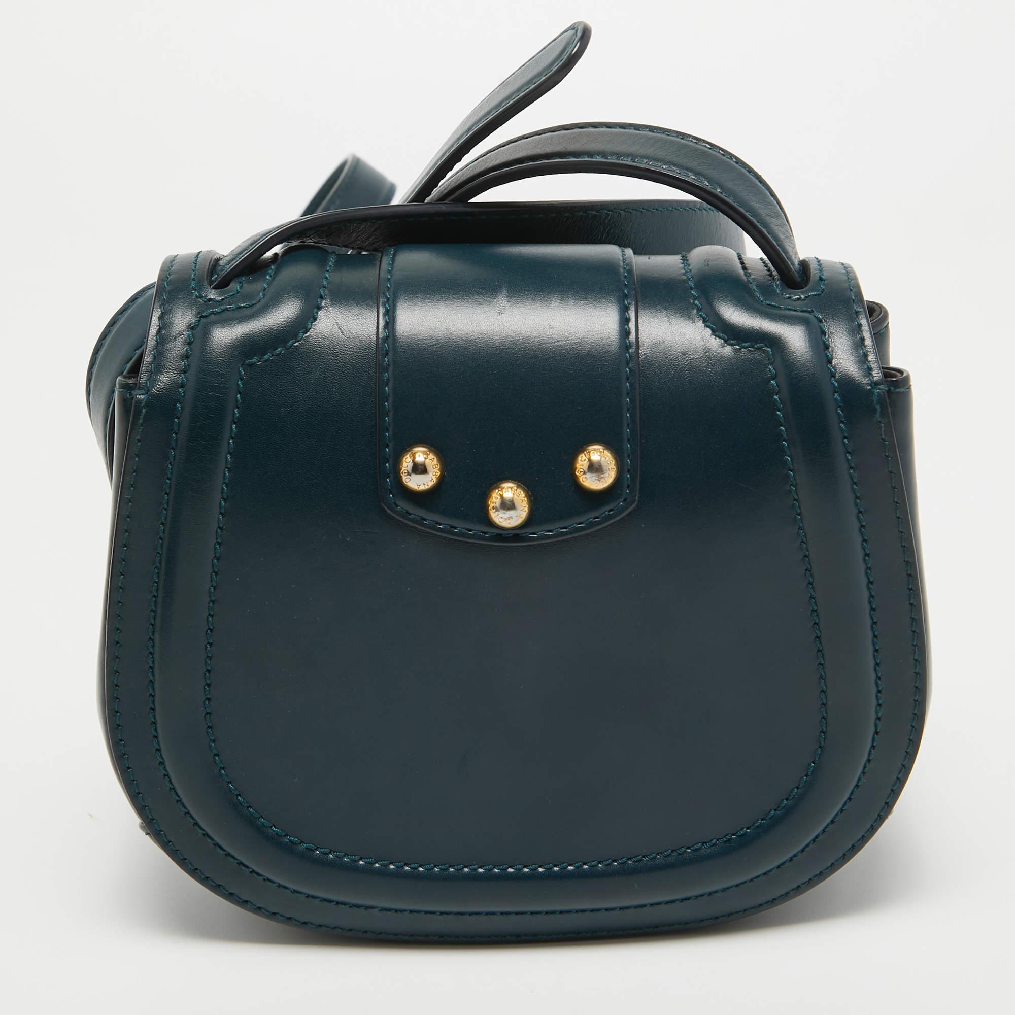 Dolce & Gabbana Teal Leather Amore Crossbody Bag 4