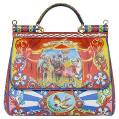 Dolce & Gabbana Teatro Dei Pupi Borsa in pelle stampata multicolore Miss Sicily