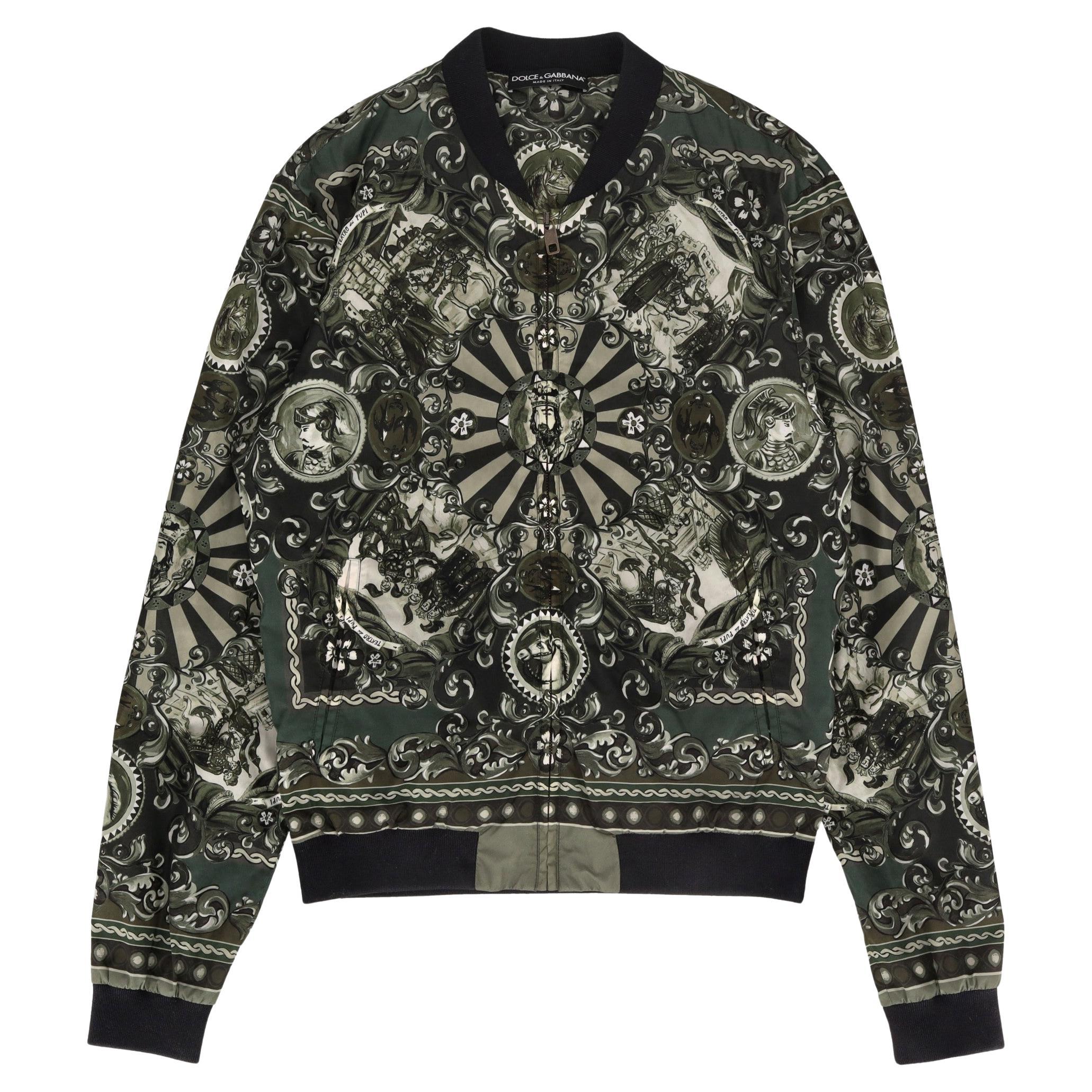 Dolce & Gabbana Teatro Dei Pupi Print Bomber Jacket For Sale