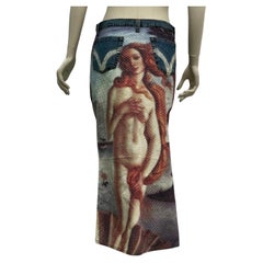Dolce & Gabbana "The Birth of Venus" Botticelli denim midi skirt
