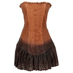 Dolce & Gabbana Tie and Dye Lambskin Short Bustier Dress 38FR, 2010