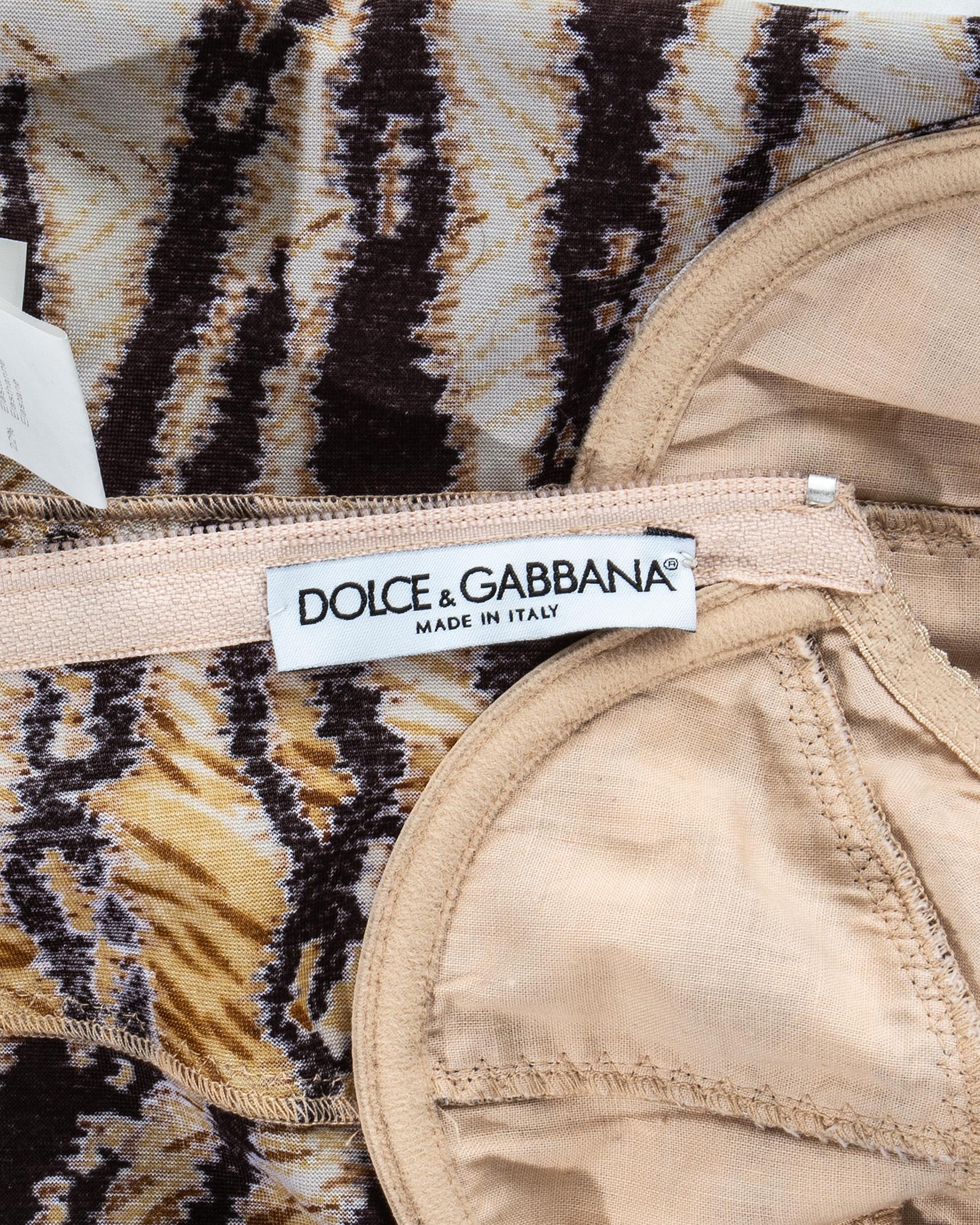 Black Dolce & Gabbana tiger print corset and pants set, ss 1996