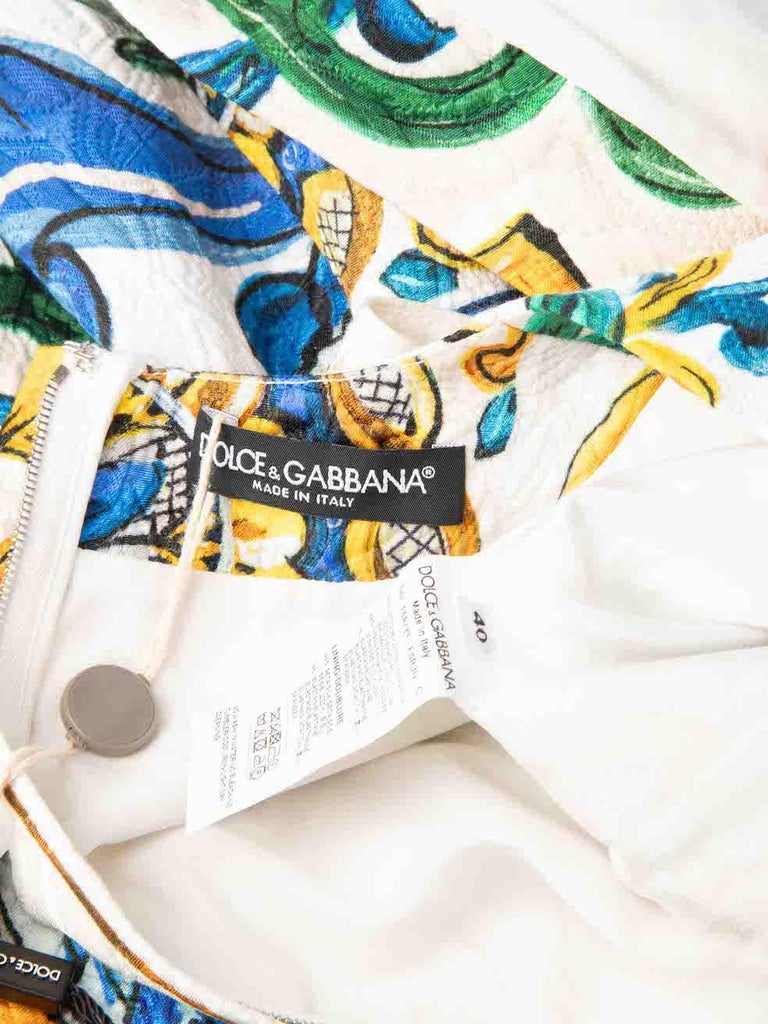 dolce and gabbana blue tile dress Dolce & Gabbana // Silk Majolica Print Bustier Dress – VSP Consignment main image 1