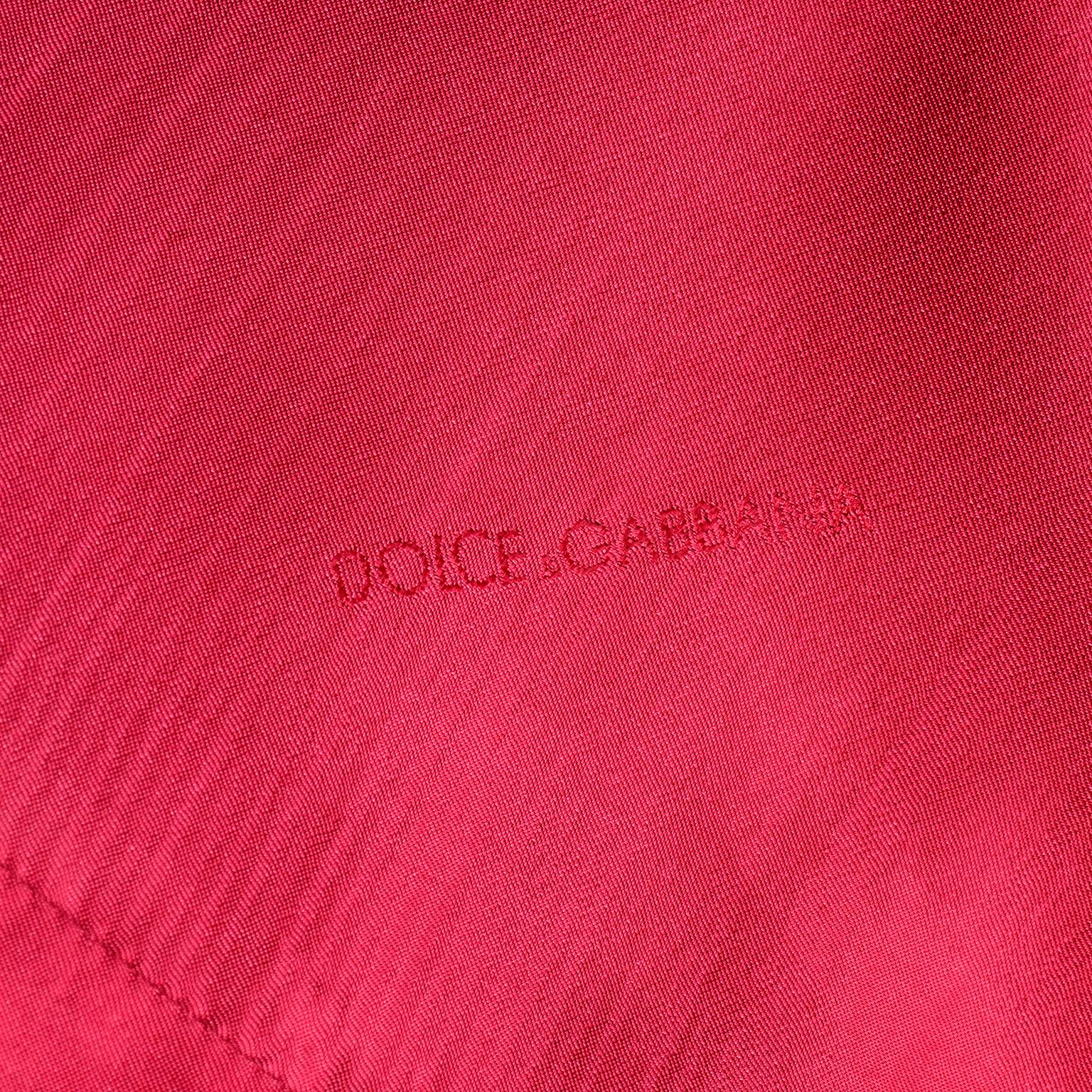 Dolce & Gabbana Tonal Pinstripe Cropped Trouser Suit W Long Jacket W Red Lining 5