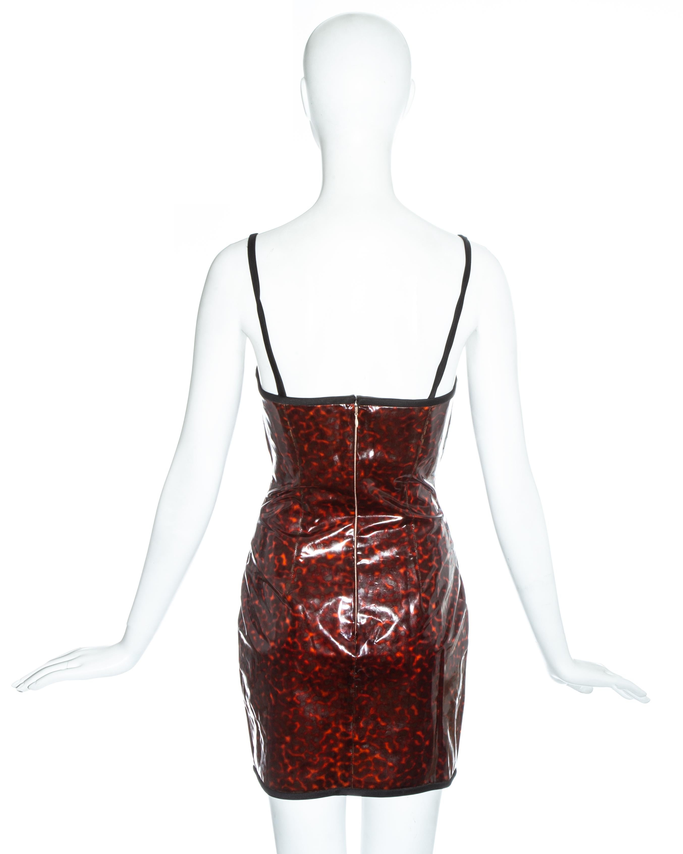 Dolce & Gabbana tortoiseshell vinyl mini dress, ss 1995 In Good Condition In London, GB