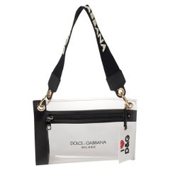 Dolce & Gabbana Transparent/Black PVC and Leather Pouch Bag