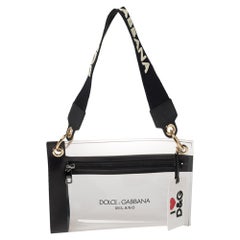 Dolce 
Gabbana Transparent/Black PVC and Leather Pouch Bag