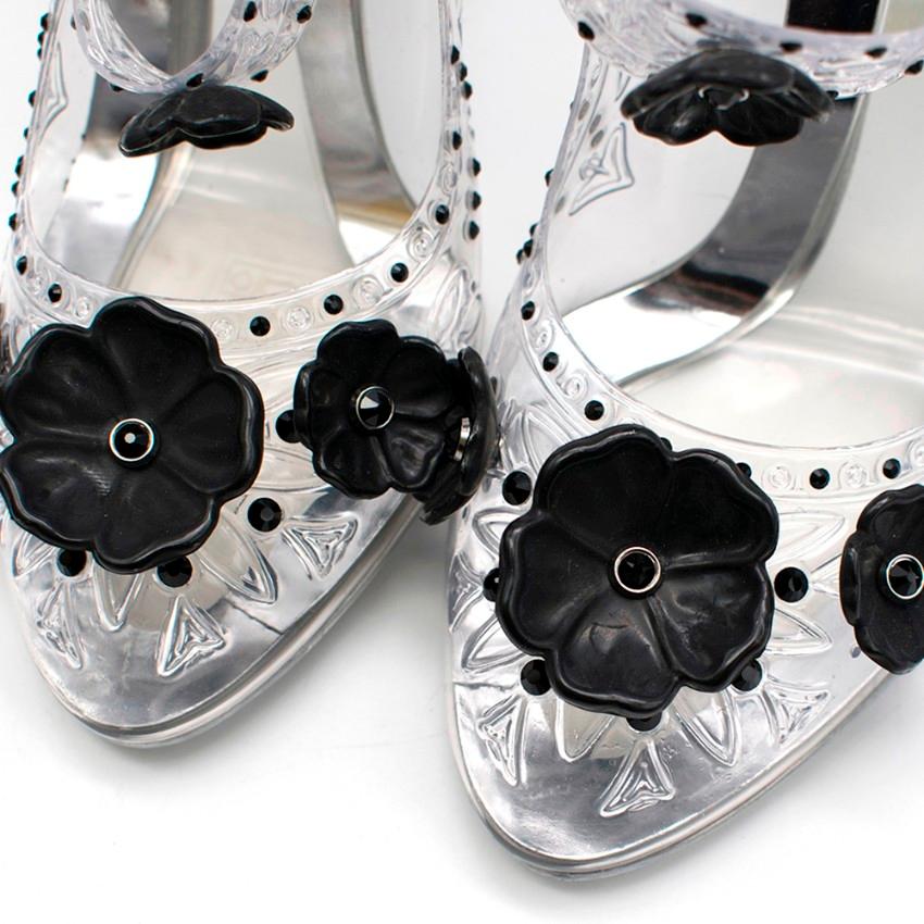 Gray Dolce & Gabbana Transparent Strass Cinderella Pumps - Size EU 39
