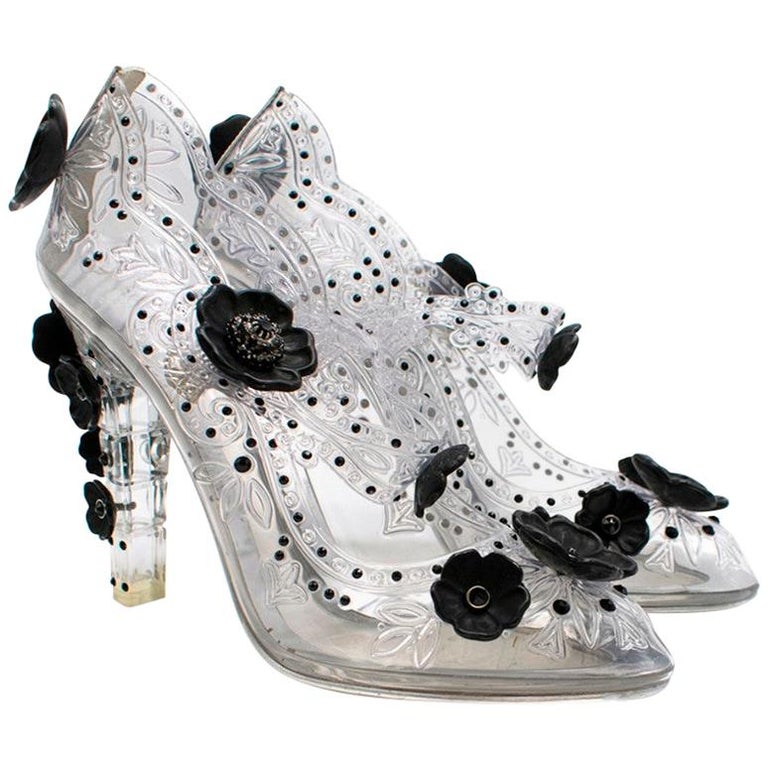 Dolce and Gabbana Transparent Strass Cinderella Pumps - Size EU 39 at  1stDibs