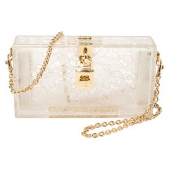 Dolce & Gabbana Transparent/White Acrylic Lace Dolce Box Bag