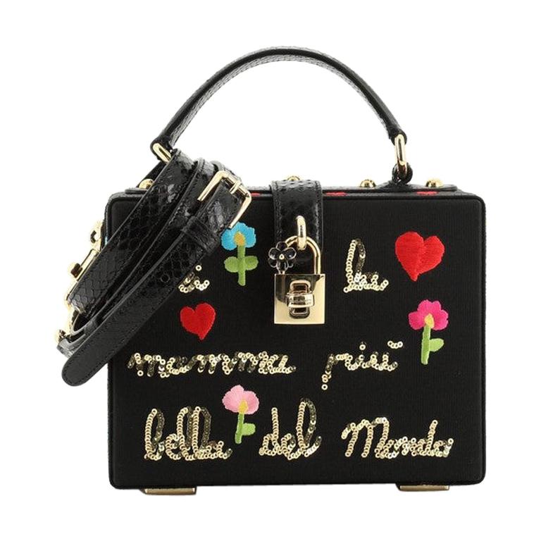 Dolce & Gabbana Treasure Box Bag Embroidered Grosgrain Small