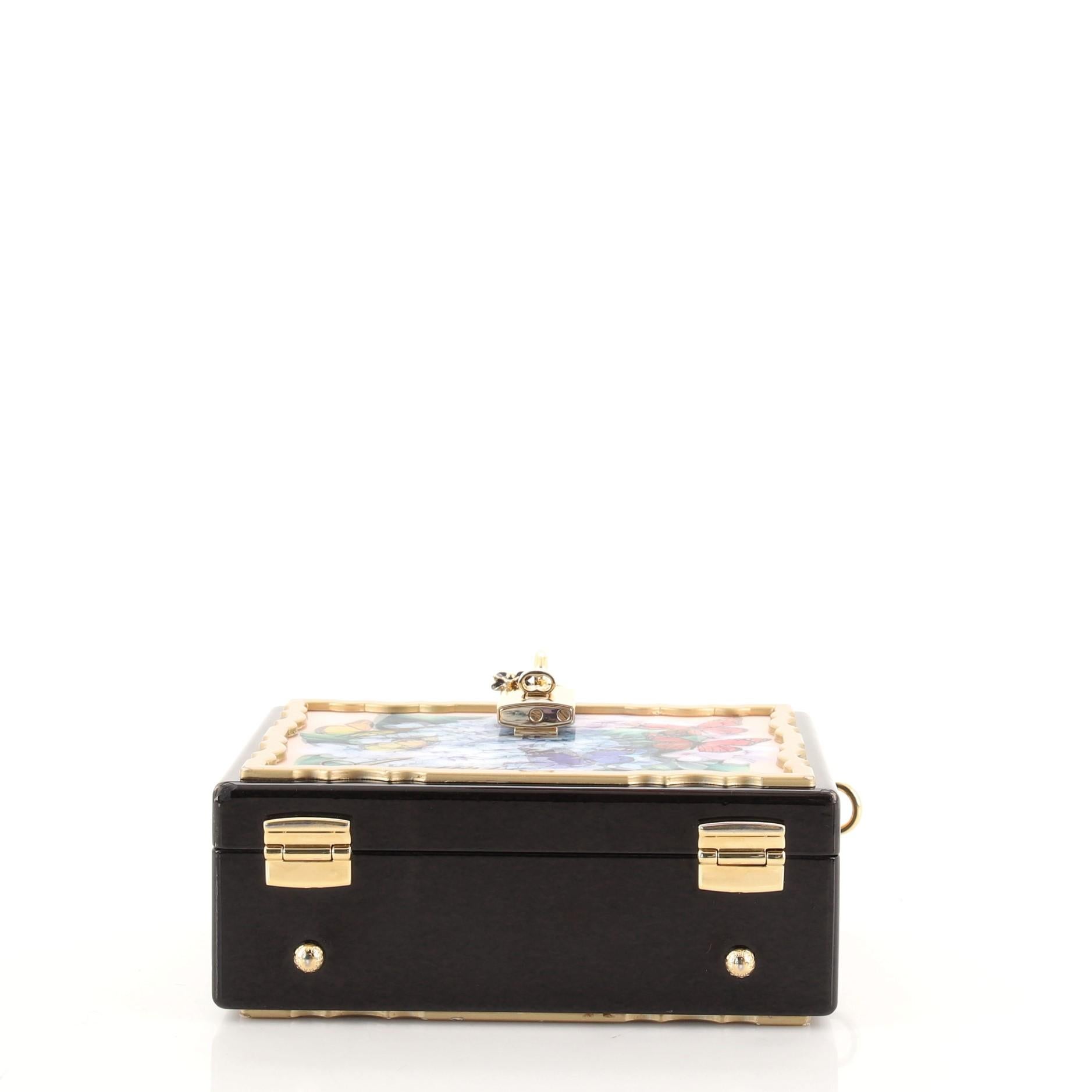 Dolce & Gabbana Schatzkasten-Tasche aus lackiertem Holz mit Schlangenhaut Klein im Zustand „Relativ gut“ in NY, NY