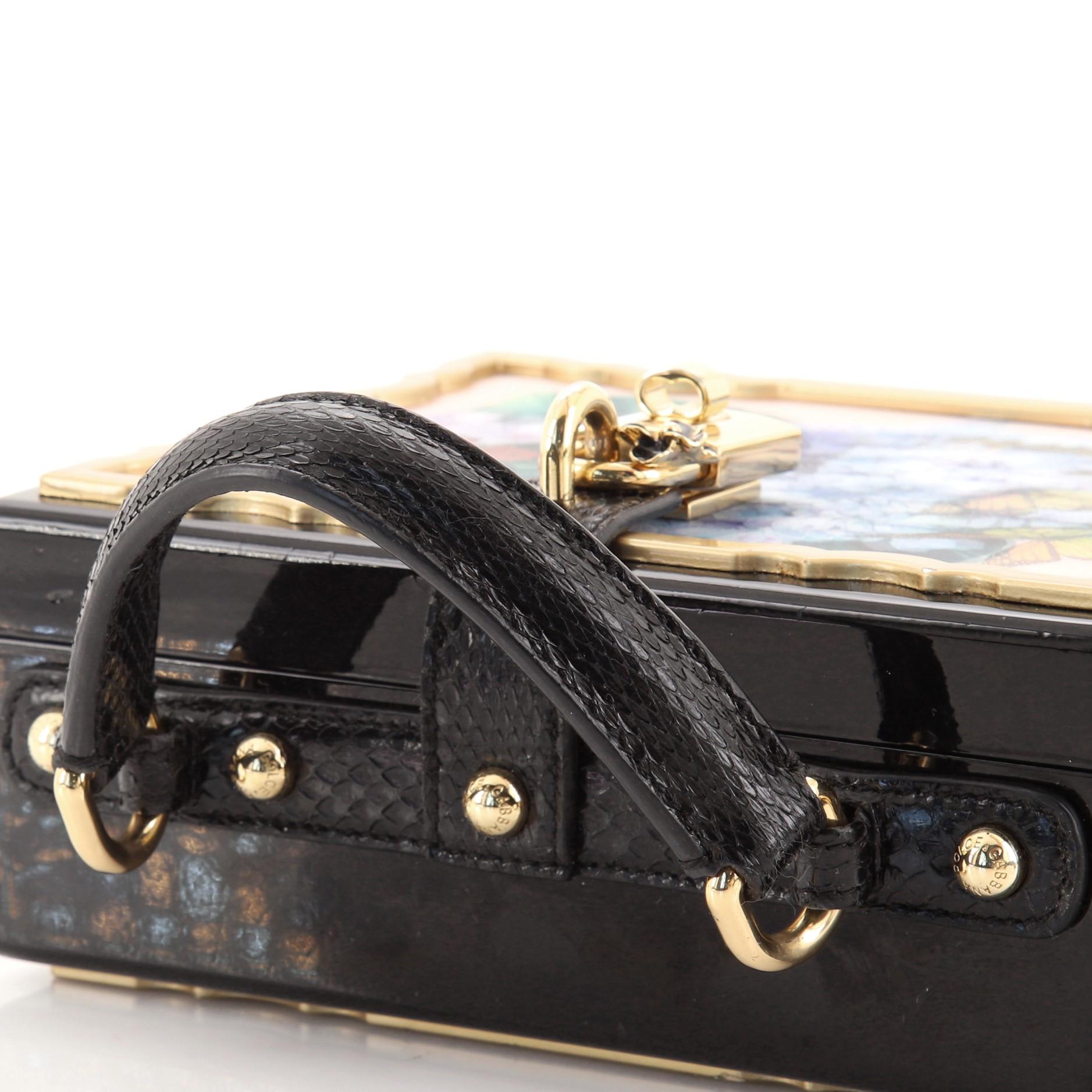 Dolce & Gabbana Schatzkasten-Tasche aus lackiertem Holz mit Schlangenhaut Klein 3