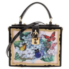 Dolce & Gabbana Schatzkasten-Tasche aus lackiertem Holz mit Schlangenhaut Klein