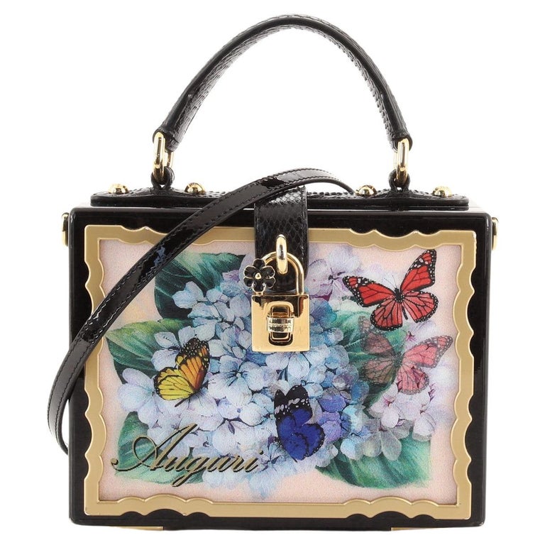Dolce and Gabbana Treasure Box Bag Lacquered Wood with Snakeskin Small ...