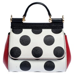 Dolce & Gabbana Tri Color Polka Dot Leather Mini Miss Sicily Crossbody Bag