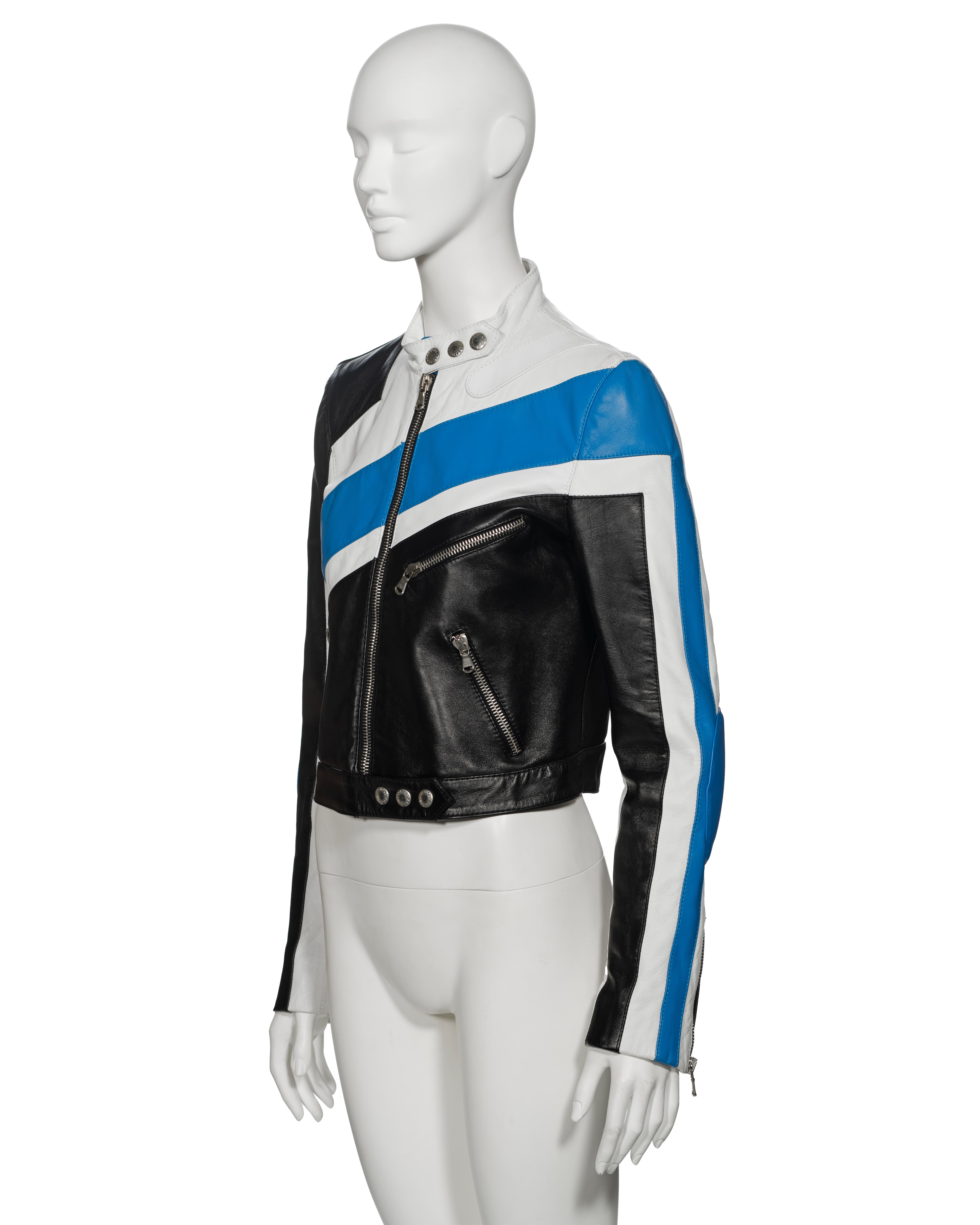 Dolce & Gabbana Tri-Colour Leather Racer Jacket, ss 2001 11
